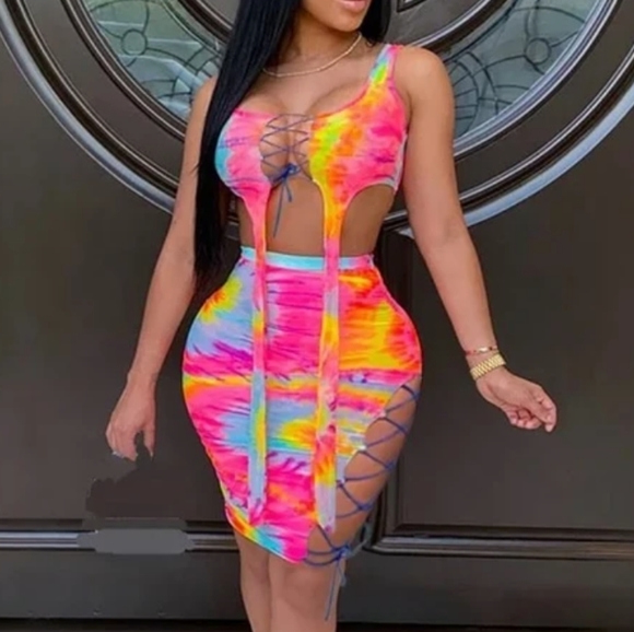 Sexy Tye Dye Two Piece Set - Picture 1 of 1